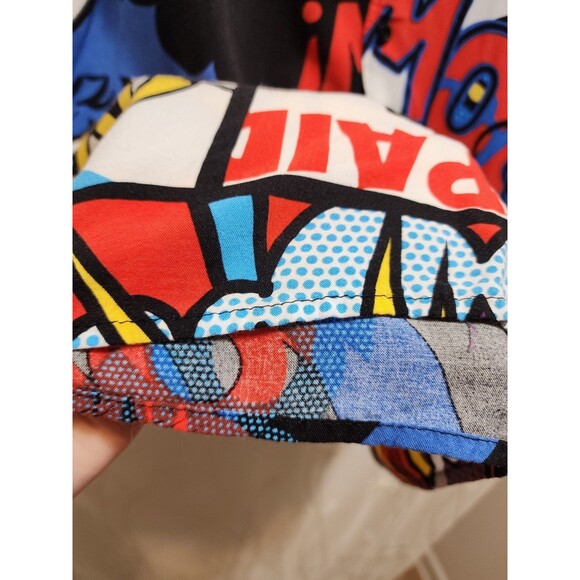 Reason Mens Large Shirt Button Up Pop Art Retro Comic Graphic Wild Colorful Geek - Picture 4 of 14